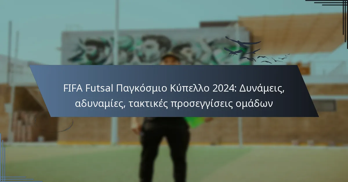 FIFA Futsal Παγκόσμιο Κύπελλο 2024: Δυνάμεις, αδυναμίες, τακτικές προσεγγίσεις ομάδων