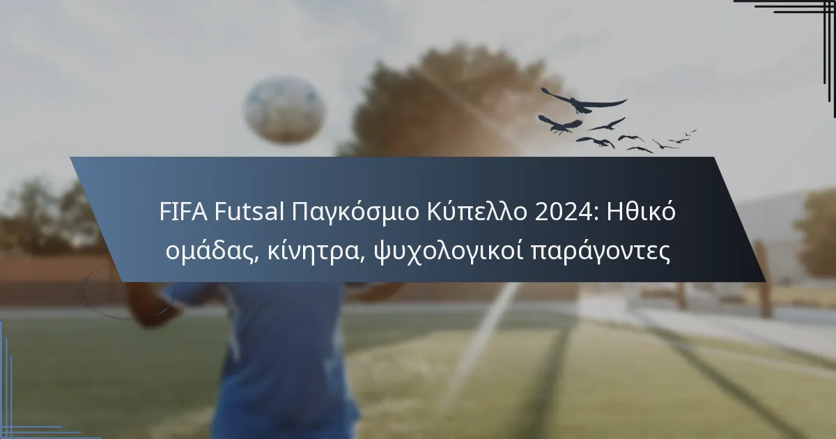 FIFA Futsal Παγκόσμιο Κύπελλο 2024: Ηθικό ομάδας, κίνητρα, ψυχολογικοί παράγοντες