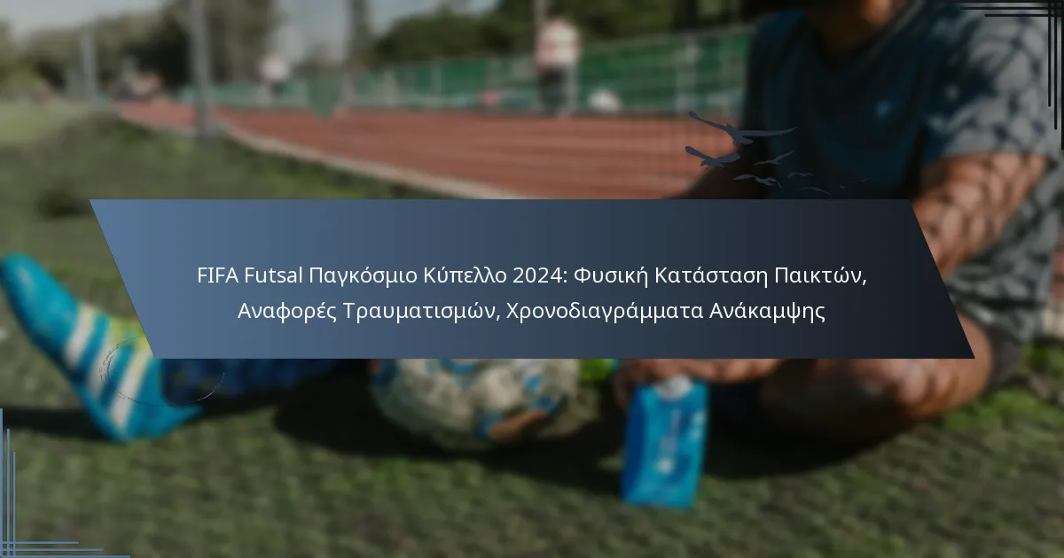 FIFA Futsal Παγκόσμιο Κύπελλο 2024: Φυσική Κατάσταση Παικτών, Αναφορές Τραυματισμών, Χρονοδιαγράμματα Ανάκαμψης