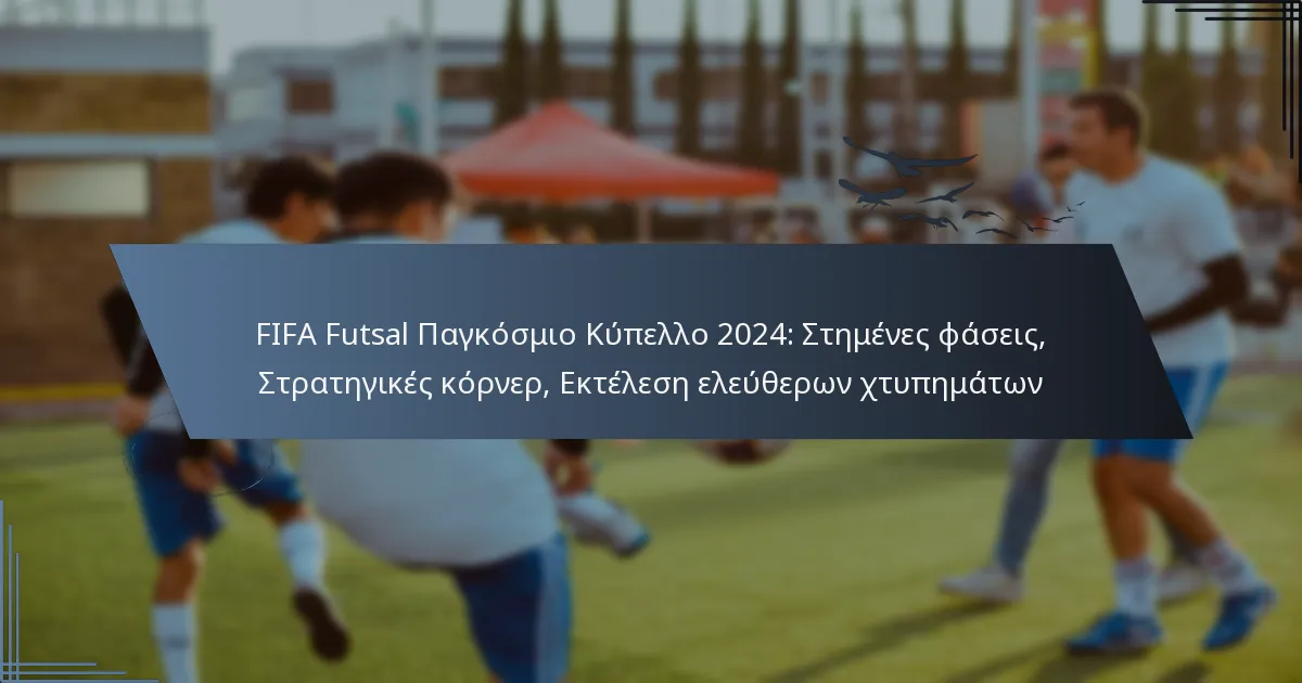 FIFA Futsal Παγκόσμιο Κύπελλο 2024: Στημένες φάσεις, Στρατηγικές κόρνερ, Εκτέλεση ελεύθερων χτυπημάτων