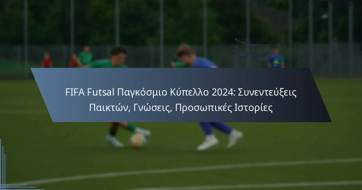 FIFA Futsal Παγκόσμιο Κύπελλο 2024: Συνεντεύξεις Παικτών, Γνώσεις, Προσωπικές Ιστορίες