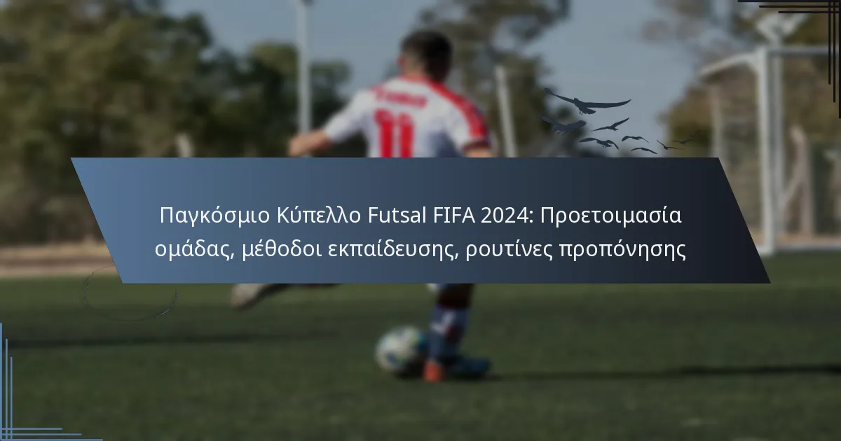 Παγκόσμιο Κύπελλο Futsal FIFA 2024: Προετοιμασία ομάδας, μέθοδοι εκπαίδευσης, ρουτίνες προπόνησης