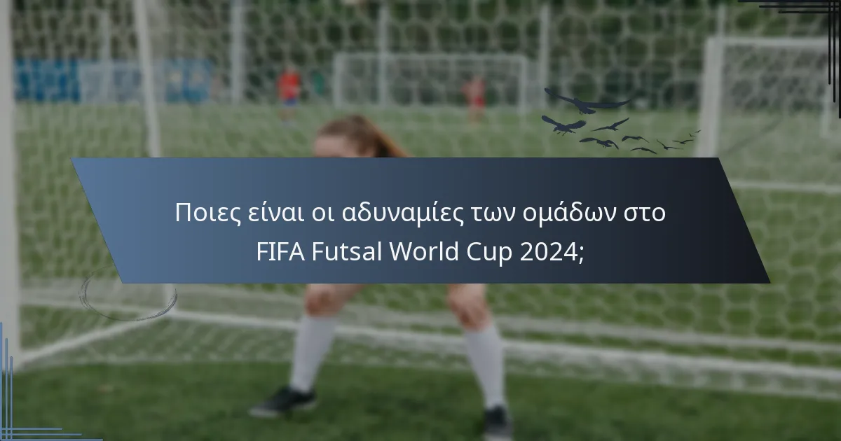 Ποιες είναι οι αδυναμίες των ομάδων στο FIFA Futsal World Cup 2024;