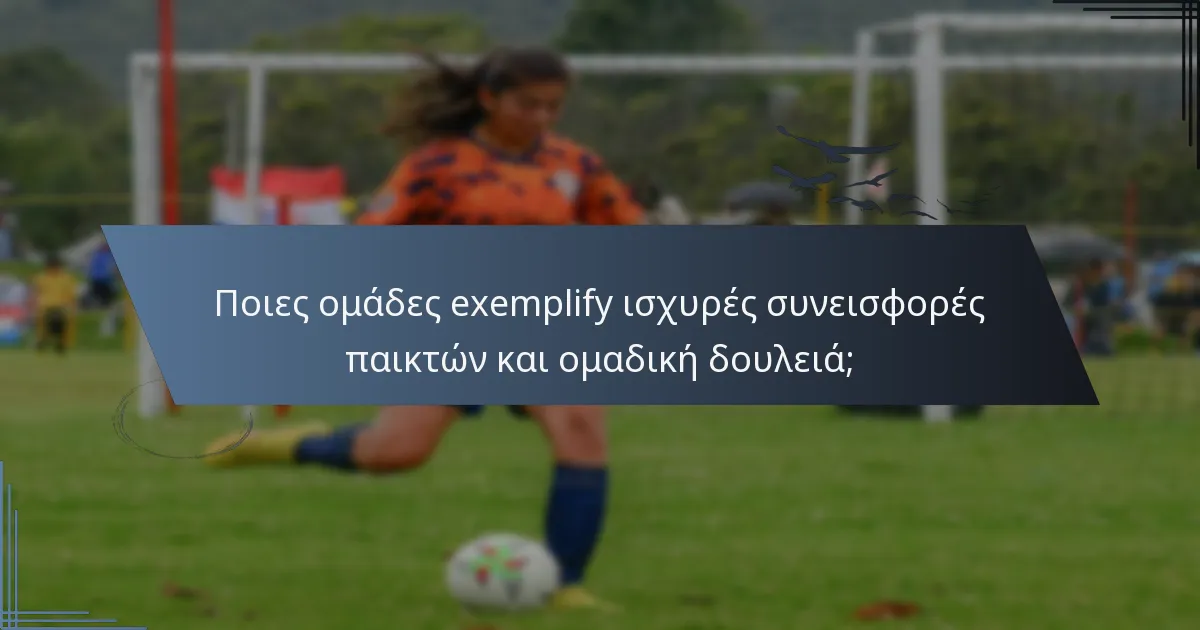 Ποιες ομάδες exemplify ισχυρές συνεισφορές παικτών και ομαδική δουλειά;