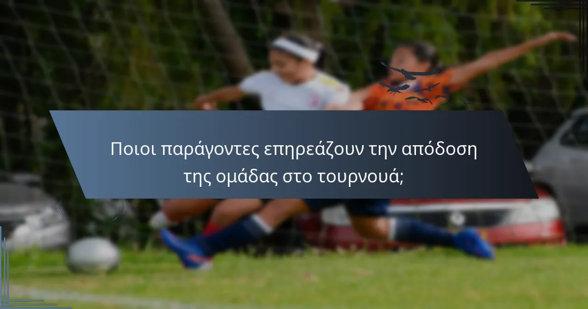 Ποιοι παράγοντες επηρεάζουν την απόδοση της ομάδας στο τουρνουά;