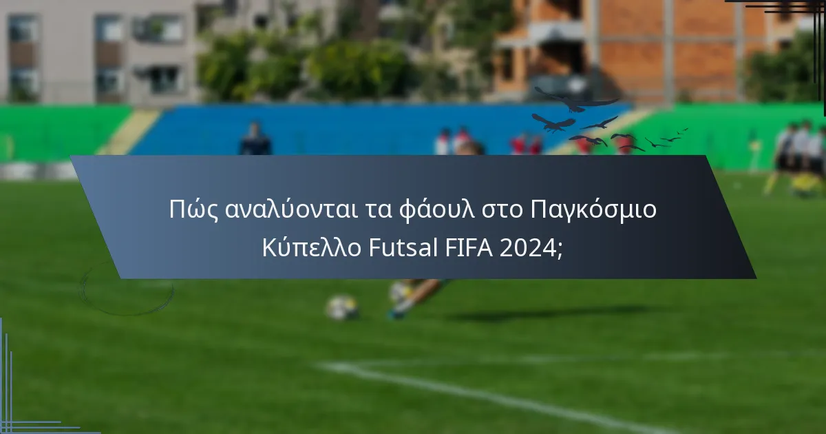 Πώς αναλύονται τα φάουλ στο Παγκόσμιο Κύπελλο Futsal FIFA 2024;